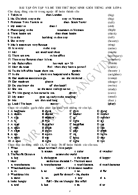 Bài tập ôn tập và đề thi thử học sinh giỏi môn Tiếng Anh Lớp 6